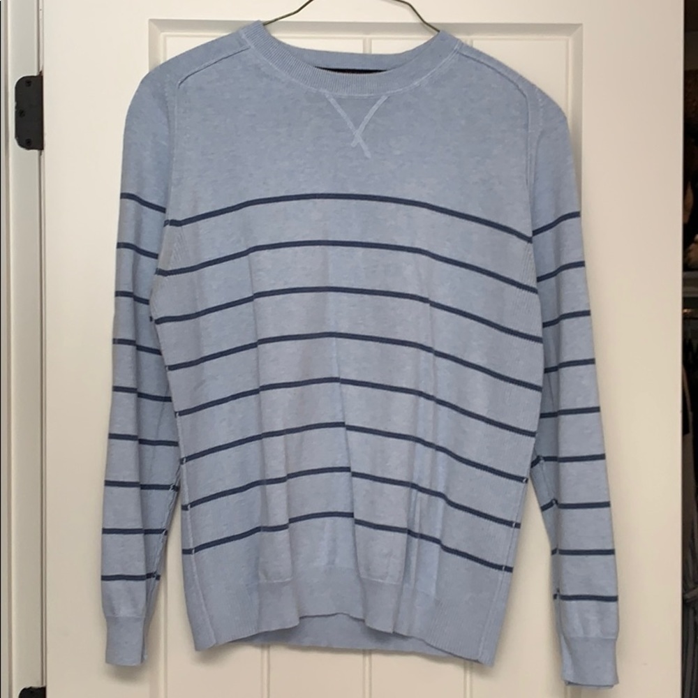 14th & Union Baby Blue Striped Pullover Sweater - XL